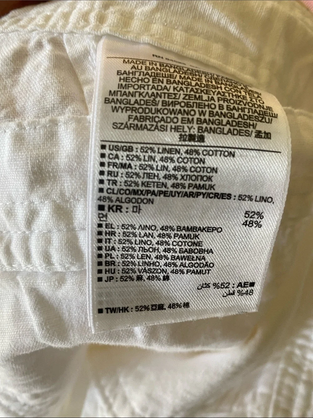 Banana Republic Martin Fit Size 6P White Linen Utility Pants